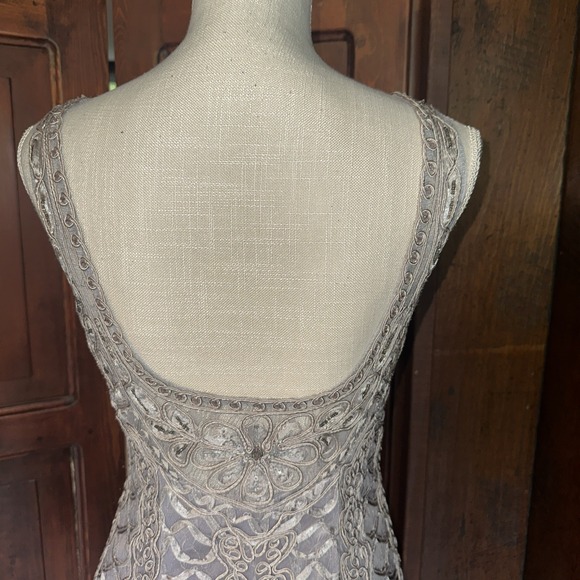 Womens Sue Wong Formal Dress Size 2 Sleeveless Silver Sequin Cocktail Wedding‎ - Picture 6 of 8